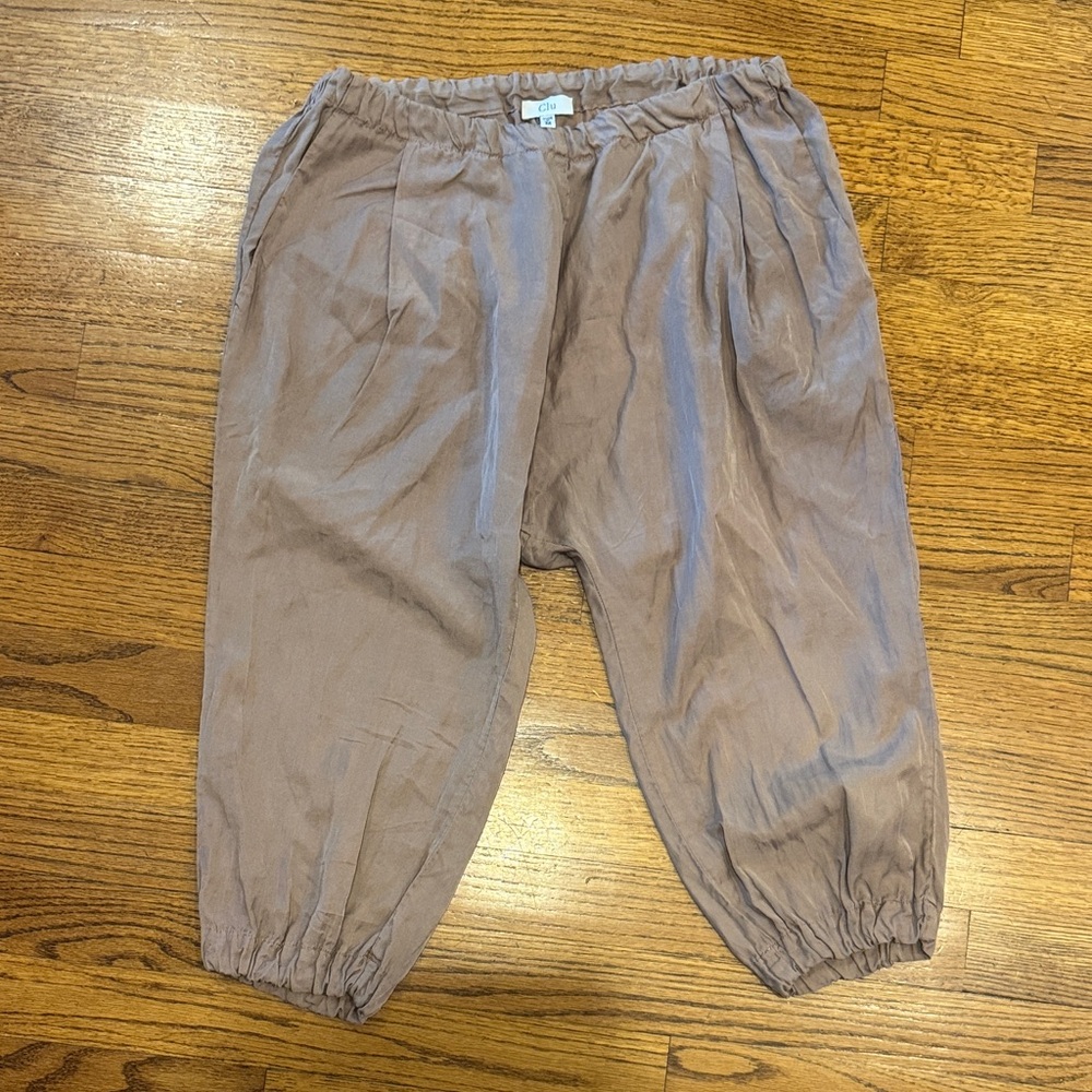Clu Bloomer Silky Satin Elastic-Waist Shorts Pants Vintage